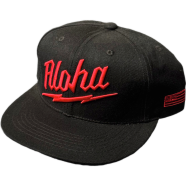 Capon Aloha Waukee Black Snapback Flat Cap image