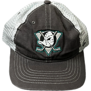 Capon Anaheim Ducks Baseball Black And White Mesh Cap image