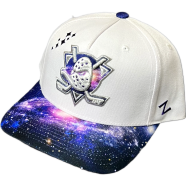 Capon Anaheim Ducks Galaxy Brim White And Purple Cap image