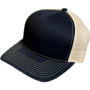Capon Blank Navy/Beige Mesh Trucker Cap image