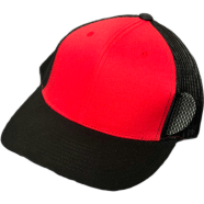 Capon Blank Trucker Style With A Red Front And A Black Back Cap image