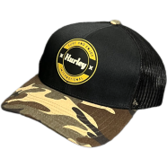 Capon Hurley Camo Trucker Black And Woodland Camo Cap image
