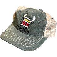 Capon Mesh Trucker Sage Green And Khaki Mesh (Cannibus Van Patch) Cap image