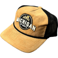 Capon Michigan Up North Corduroy Baseball Hat Tan And Black Cap image