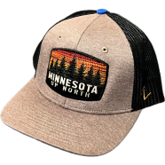 Capon Minnesota Up North Mesh Back Trucker Hat Gray And Black image