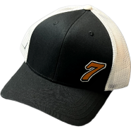 Capon Number 7 Trucker Black, White And Black Mesh Snapback Cap image