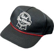 Capon Pabst Blue Ribbon Rope Accent Black And Red Cap image