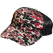 Capon Red Static Camo Mesh Trucker Cap image