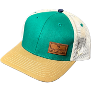 Capon Richardson Trucker Hat Green/Khaki With Leather Patch image
