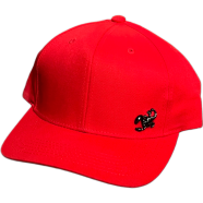 Capon Solid Red Baseball Cap With Black Gecko Logo Baseball Cap image