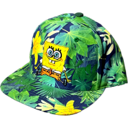 Capon Spongebob Tropical Flat Navy And Green Palm Print Cap image