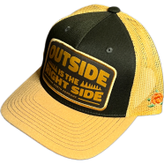 Capon Sqrtn Right Side Hooked Keps Olive/Yellow A Frame Trucker Cap image