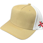 Capon Tan And White Mesh Back Trucker Minimalist Style Cap image