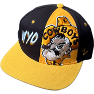 Capon Wyoming Cowboys Pistol Pete Snapback Flat Bill Cap Kids Cap (10-18 Years) image
