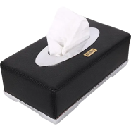 Car Leather Tissue Box - Black image