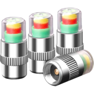 Car Tire Pressure Monitoring System Gauge Cap Sensor Indicator Anti-theft 3 Color Eye Air Pressure Gauge 4 Pcs icon