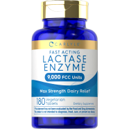 Carlyle Fast Acting Lactase Enzyme 9000 Fcc Units 180 Vegetarian Tablets - X003nemp7r image