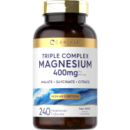 Carlyle Triple Magnesium Complex 400 mg Malate, Glycinate and Citrate 240 Capsules image