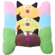 Cartoon Face Bone Plush Cats and Dogs Chew Toys and Pillow (Any Color) 1 Pcs image