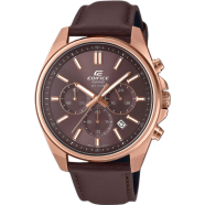 Casio EFV-650CL-5AVUDF Edifice Chronograph Brown Dial Leather Men's Watch image