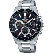 Casio Edifice Chronograph Stainless Steel Blue Dial Silver Men Watch image