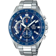 Casio Edifice Chronograph Stainless Steel Blue Dial Silver Men Watch image