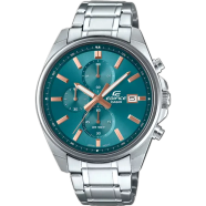 Casio Edifice Chronograph Stainless Steel Green Dial Silver Men Watch image