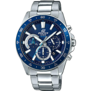 Casio Edifice Chronograph Stainless Steel Blue Dial Silver Men Watch image