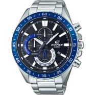 Casio EFV-620D-1A2VUDF Edifice Stainless Steel Black-Blue Dial Silver Men Watch image