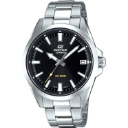 Casio EFV-100D-1AVUDF Edifice Stainless Steel Black Dial Silver Men's Watch image