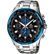 Casio Edifice Stainless Steel Black Blue Dial Men's Watch image