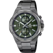 Casio EFV-640DC-3AVUDF Edifice Stainless Steel Green Dial Silver Men Watch image