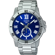 Casio MTP-VD200D-2BUDF Enticer Date Blue Silver Chain Watch Men image