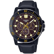 Casio Enticer Multifunction Black Belt Watch - MTP-VD300BL-5EUDF