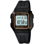 Casio Fiber Belt Dual Time Men Watch - F-201WA-9ADF 