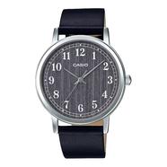 Casio General Ladies Grey Dial Black Leather Strap watch image