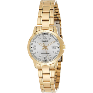 Casio Gold Analog Stainless Steel Strap Watch For Women - LTP-V004G-7B2UDF