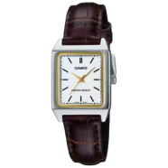 Casio Ladies Tank Quartz Analog Leather Strap Watch image