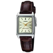 Casio Ladies Tank Quartz Analog Leather Strap Watch image