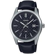 Casio Black Dial Leather Strap Men’s Watch image