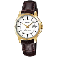 Casio Quartz Leather Strap Ladies Watch - LTP-V004GL-7AUDF