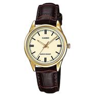 Casio SS Caseback Brown Leather Strap Women's Watch image