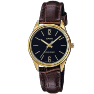 Casio SS Caseback Brown Leather Strap Women's Watch - LTP-V005GL-1BUDF