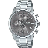 Casio MTP-E510D-8AVDF Standard Chronograph Ash Silver Chain Watch Men image
