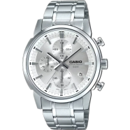 Casio MTP-E510D-7AVDF Standard Chronograph Silver Chain Watch Men image