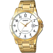 Casio Standard Date White Golden Chain Watch Men image