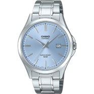 Casio MTS-115D-2A2VDF Standard Sapphire Date Ice Blue Silver Chain Watch Men image