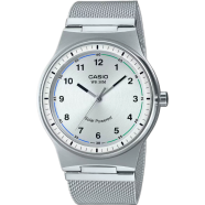 Casio MTP-RS105M-7BVDF Standard Solar Powered Mesh Silver Chain Watch Men image