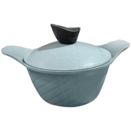 Aluminum Die-cast ceramic coating Casserole 20cm Gray With Lid image