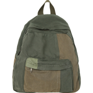 Casual Contrast Color Canvas Backpack - Olive Green icon